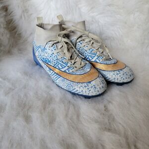 No Brand Youth Soccer Cleats Size 4 Blue White Gold Soccer‎ Boots
